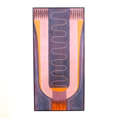Janet Folsom Op Art Painting "Vessel"