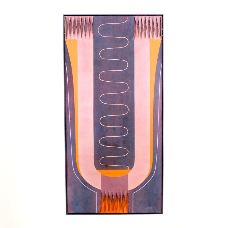 Janet Folsom Op Art Painting "Vessel"