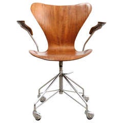 Teak Sevener Office Chair by Arne Jacobsen