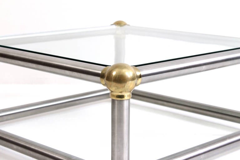 Masculine Steel and Brass Coffee Table 3