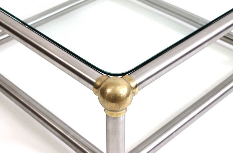 Masculine Steel and Brass Coffee Table 1
