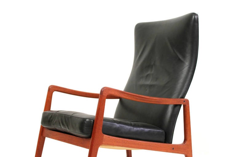 Mid-20th Century Rare Wingback Rocking Chair by Ole Wanscher