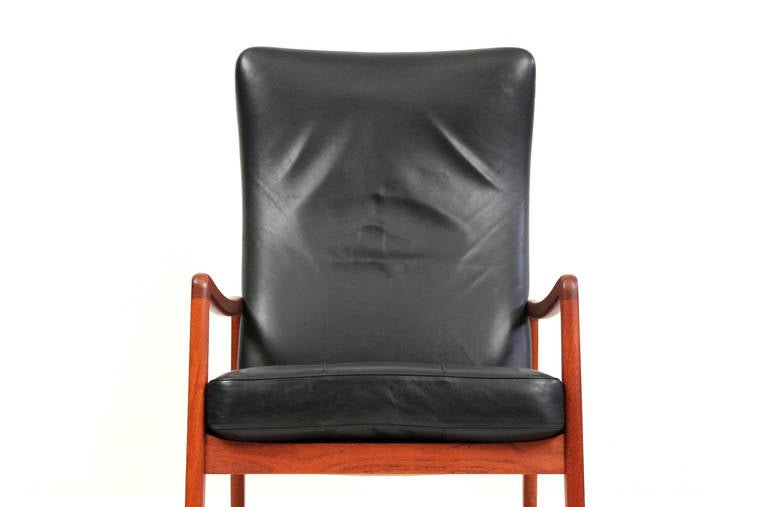 Scandinavian Modern Rare Wingback Rocking Chair by Ole Wanscher