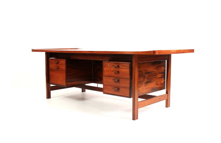 Large Sculptural Rosewood Desk by Svend Madsen