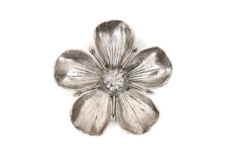 Silvered Bronze Flower Ashtray by Gucci