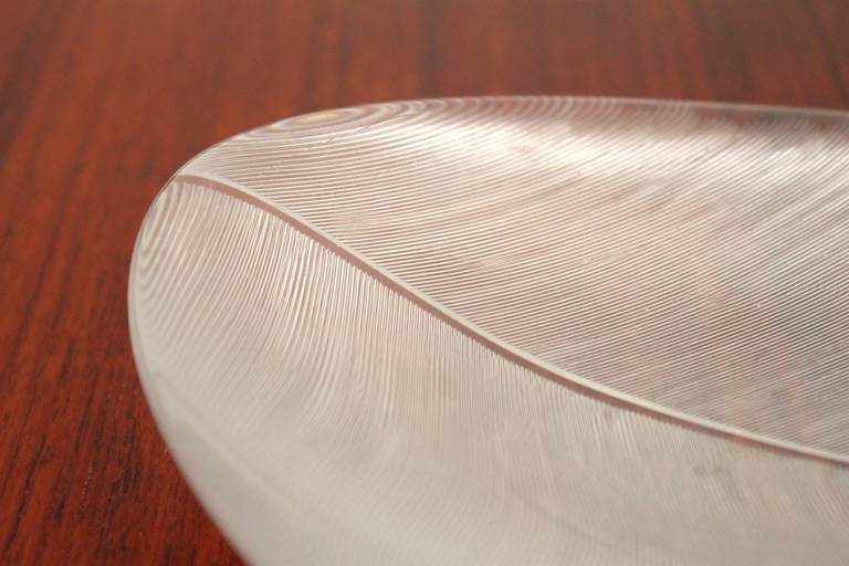 Glass Tapio Wirkkala Comb Cut Leaf Bowl