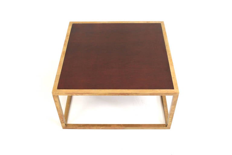 Minimalist Pair of Brass End Tables In Excellent Condition In Waltham, MA