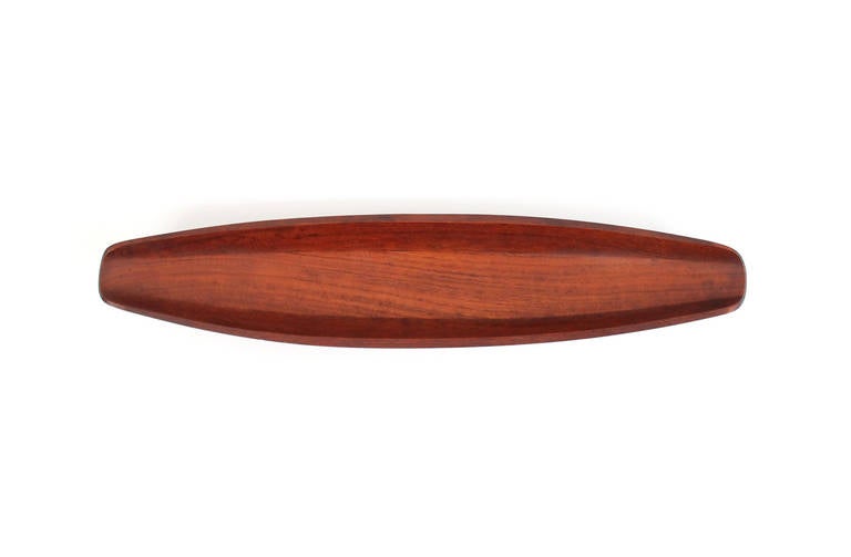 Scandinavian Modern Early Staved Teak Dansk Canoe Bowl by Jens Quistgaard