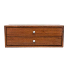 Vintage Mid Century Walnut Jewelry Box