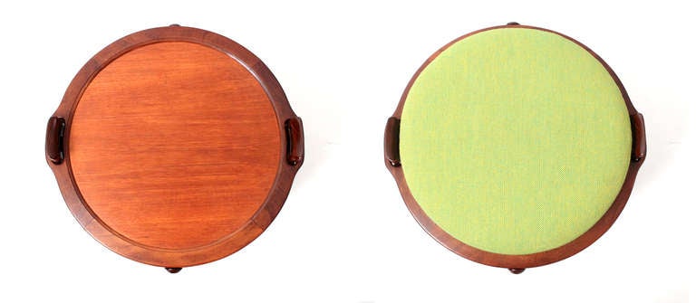 Norwegian Pair of Reversible Ottoman/Side Tables by B.J. Hansen