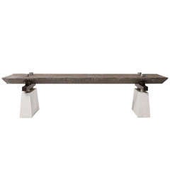 1980s Post Modern Minimalist Architectural Outdoor Bench