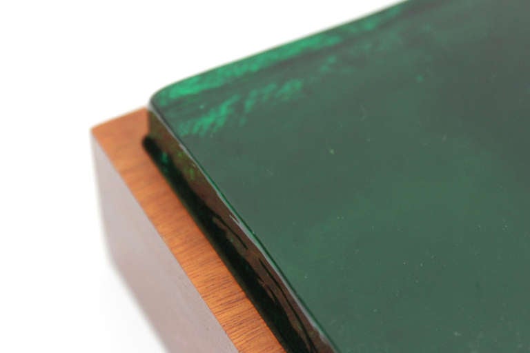 Swedish Teak and Glass Sectional Box Catch All 2