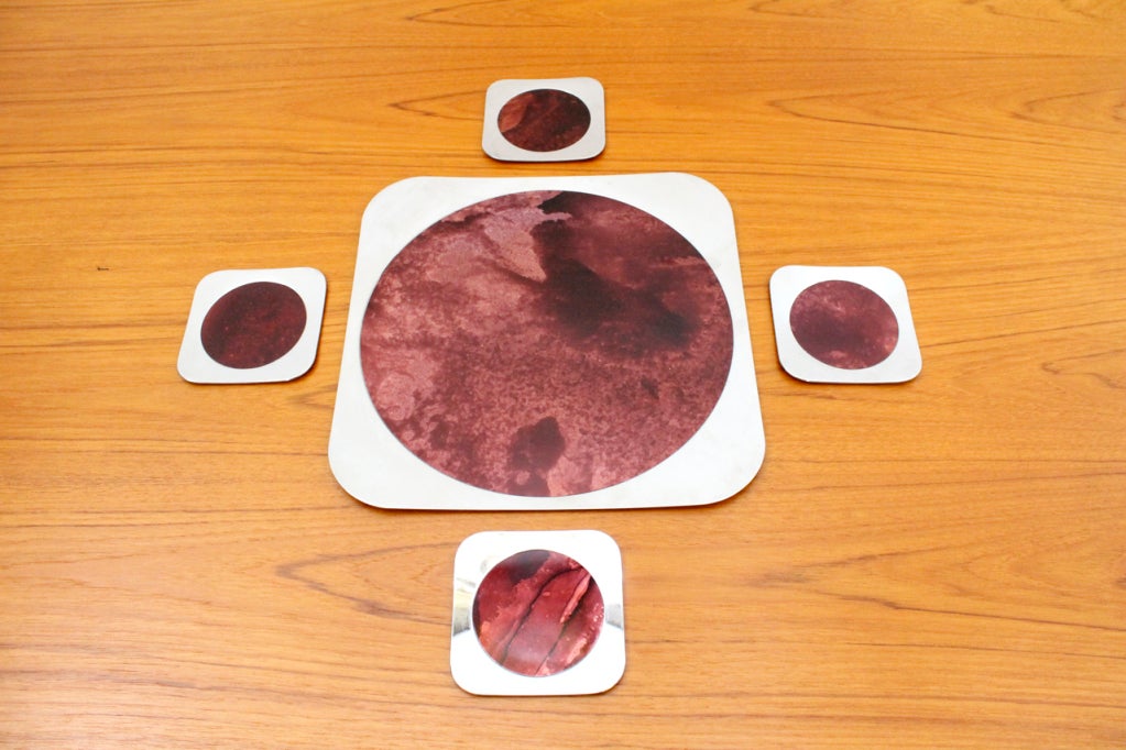 French 1970s Oxidized Stainless Steel Champagne Serving Set