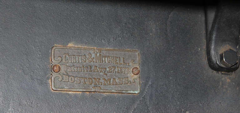 Fer Curtis & Mitchell, presse-papiers d'impression en fonte du 19e siècle, Boston MA