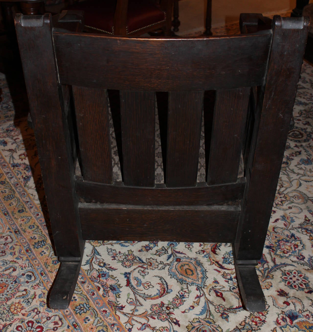 Stained Arts & Crafts Oak Rocking Chair and Settee