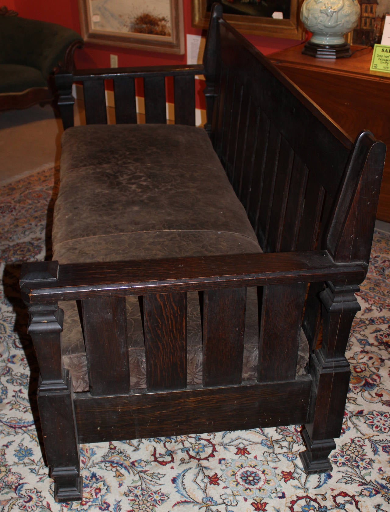 Arts & Crafts Oak Rocking Chair and Settee 3