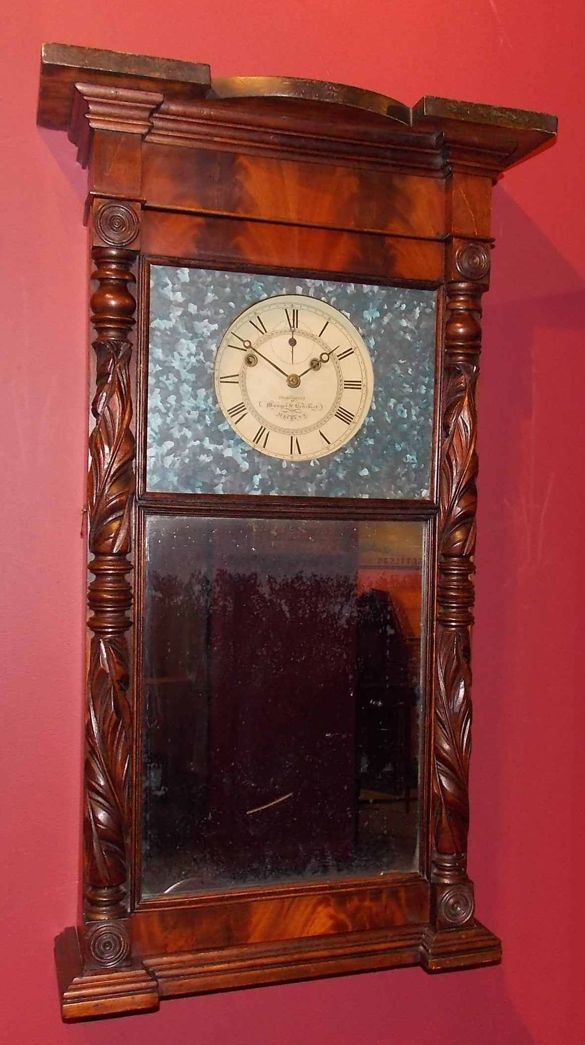 19th c. Munger & Benedict New York Shelf Clock