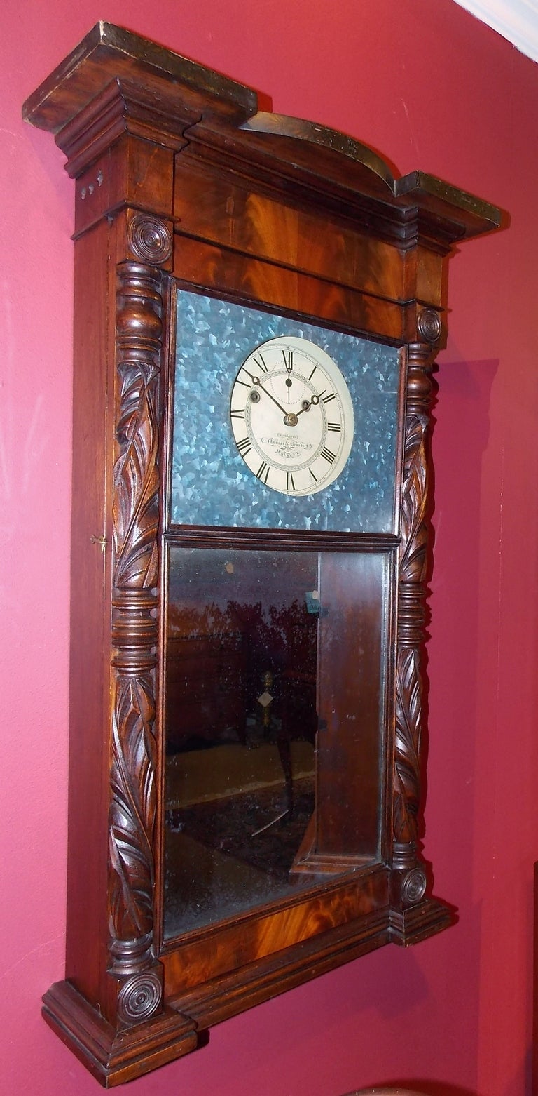 American 19th c. Munger & Benedict New York Shelf Clock