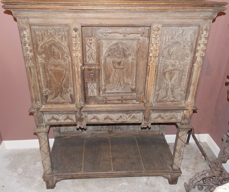 19th Century French Gothic Revival Two-Part Cupboard 1