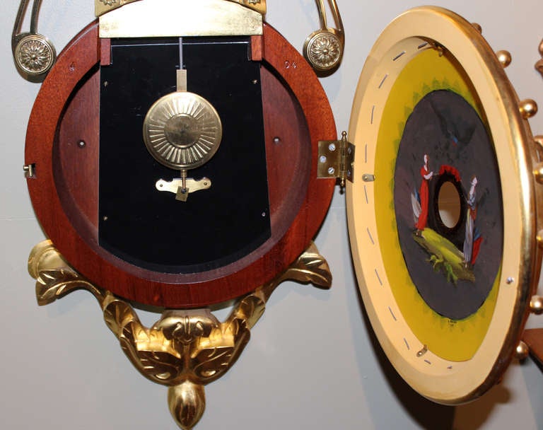 Girandole Clock by Foster Campos with Abrams Eglomise Painted Glass 2