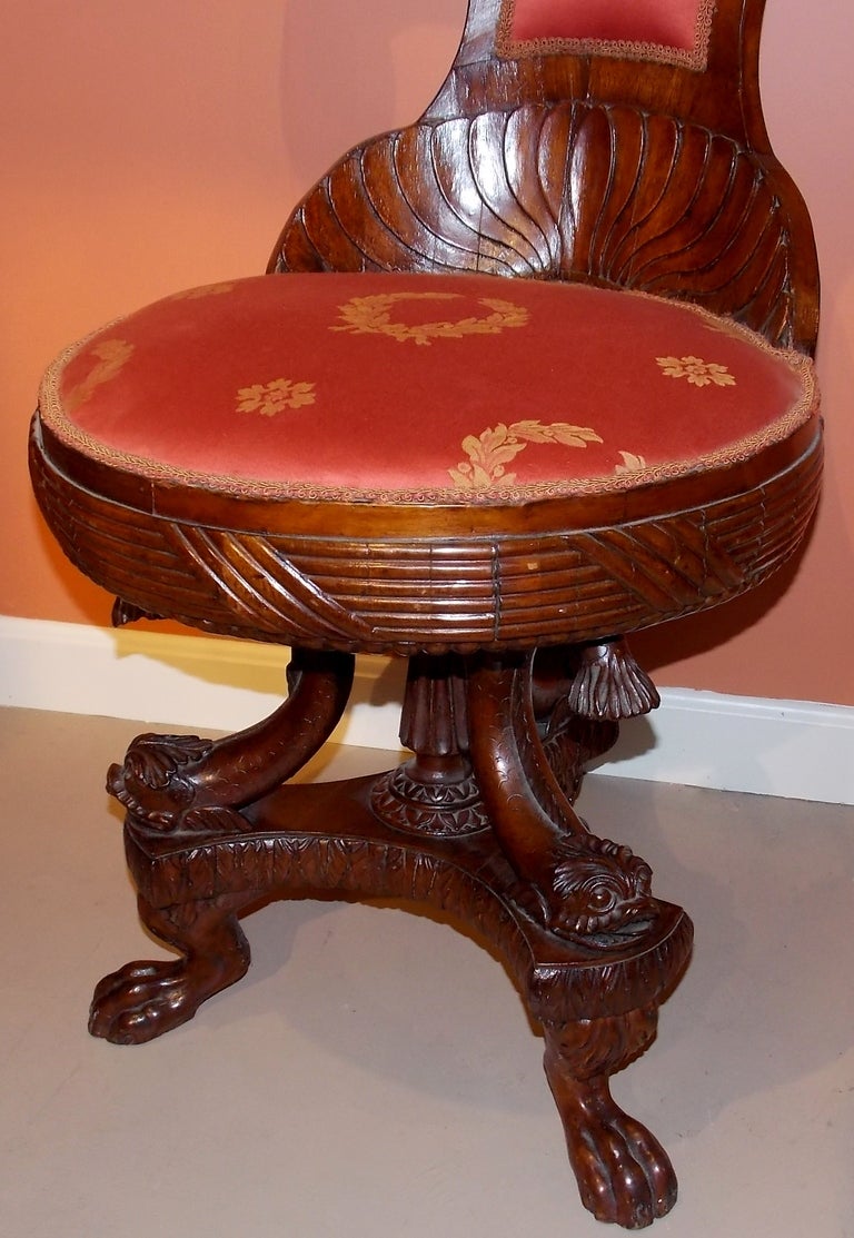 American 19th C. Quervelle Empire Side Chair