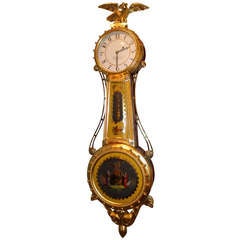 Girandole Clock by Foster Campos with Abrams Eglomise Painted Glass