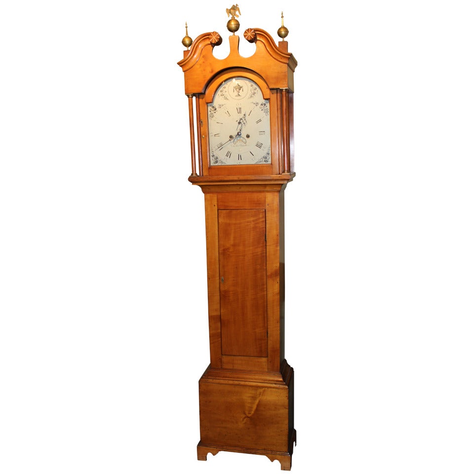 Timothy Chandler Tall Clock with Case bearing label of Asa Kimball, Concord NH