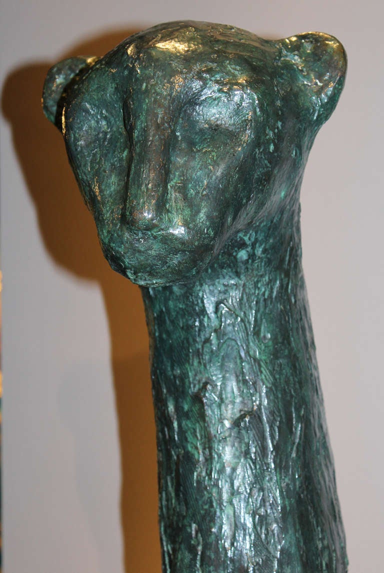 Carol Miller 20th Century Bronze Sculpture of a Cat 2
