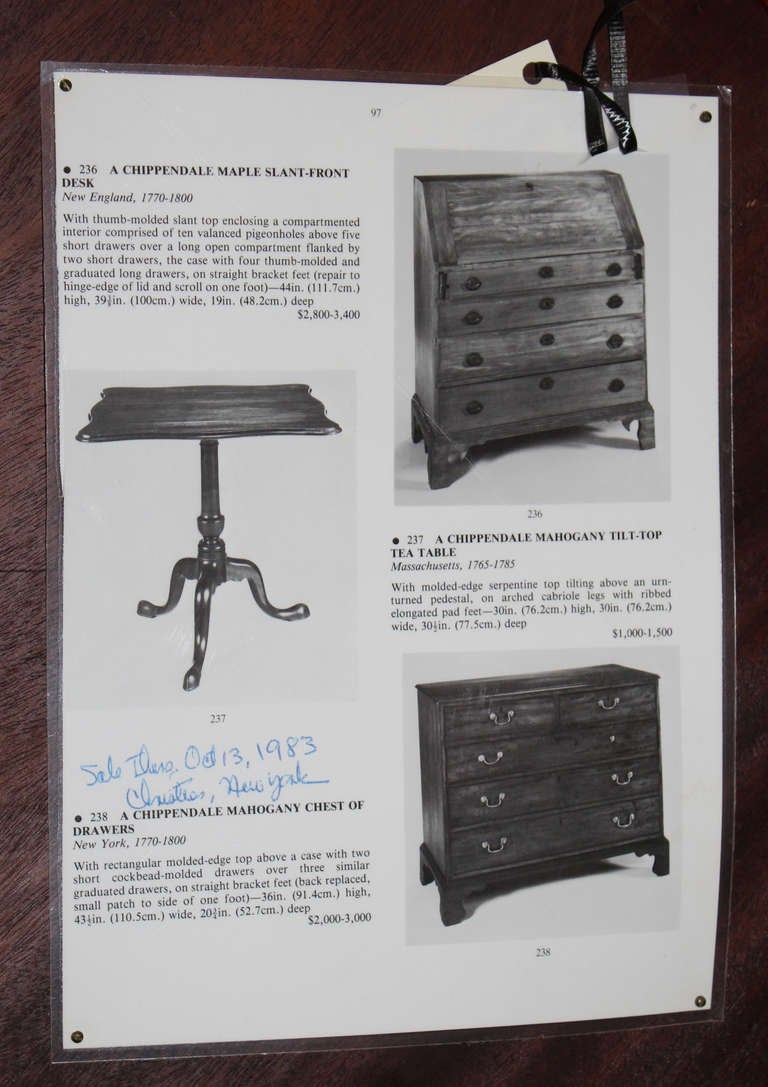 18th c Mahogany Chippendale Serpentine Tilt Top Tea Table 5
