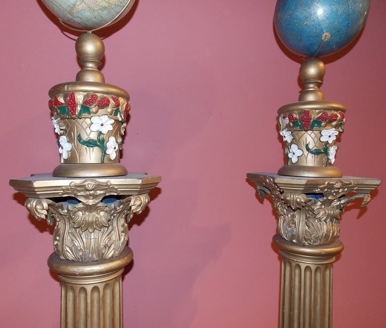 American Pair of Masonic Pedestal Columns c. 1920