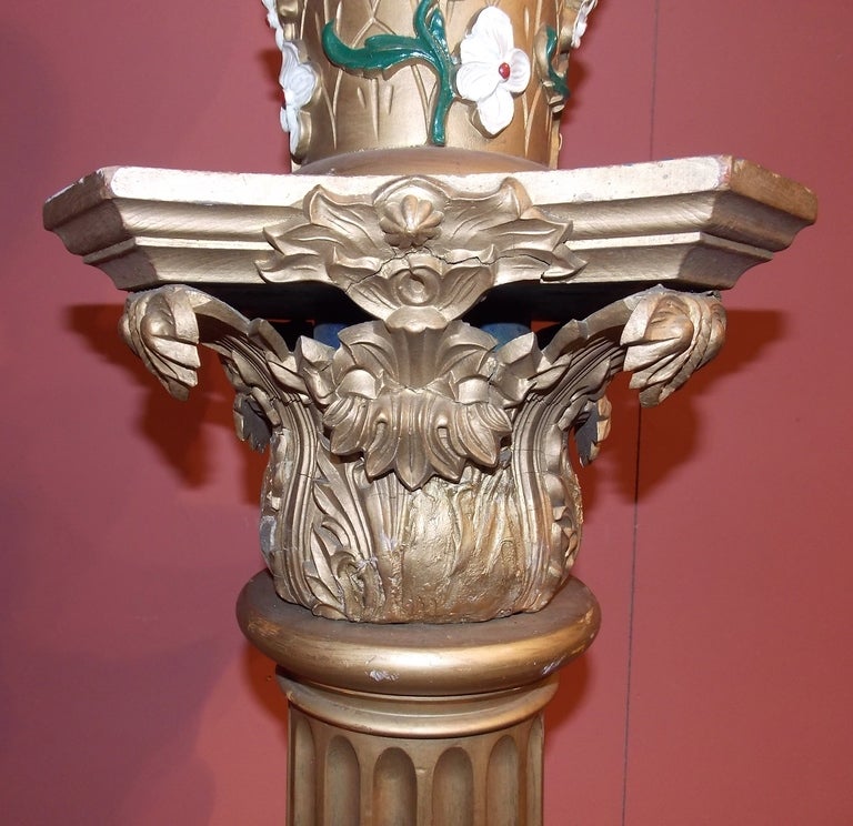 Wood Pair of Masonic Pedestal Columns c. 1920