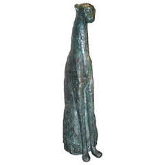 Carol Miller Sculpture en bronze du 20ème siècle représentant un chat