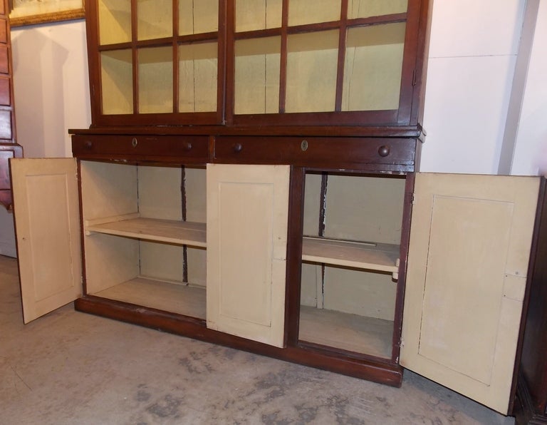 Early 19th c. Cherry Stepback Cupboard with Glazed Doors 2