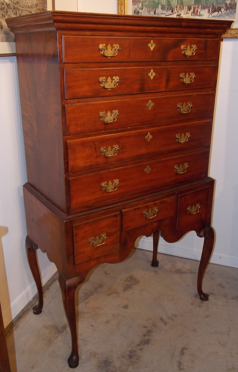18th Century and Earlier 18th c. Queen Anne Cherry Highboy