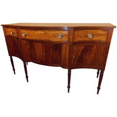 Early 19th c. Sheraton Mahogany & Flame Birch Sideboard