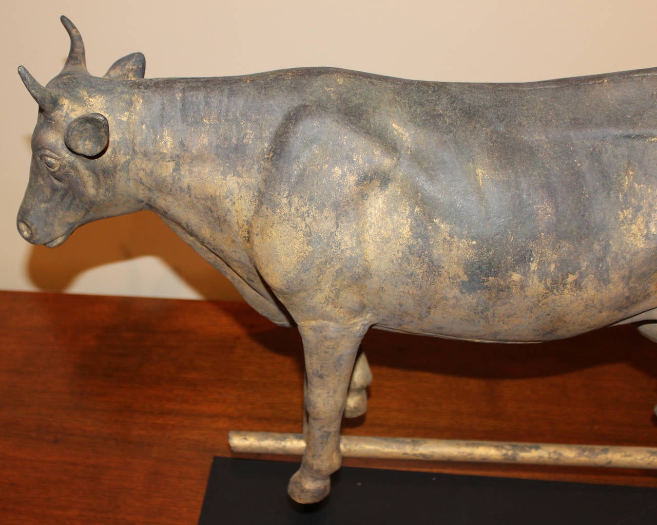 19th Century Full-Bodied Cow, Copper and Zinc Weathervane by J.W. Fiske & Co. 2