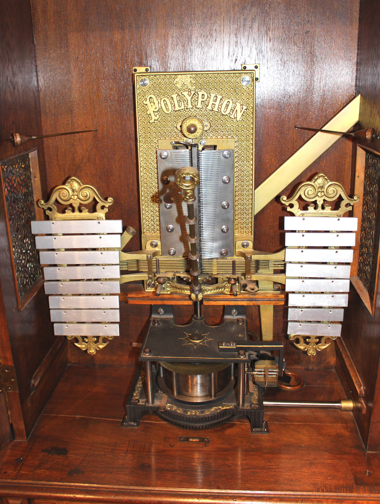 German Polyphon Upright Coin Op Disc Music Box circa 1898
