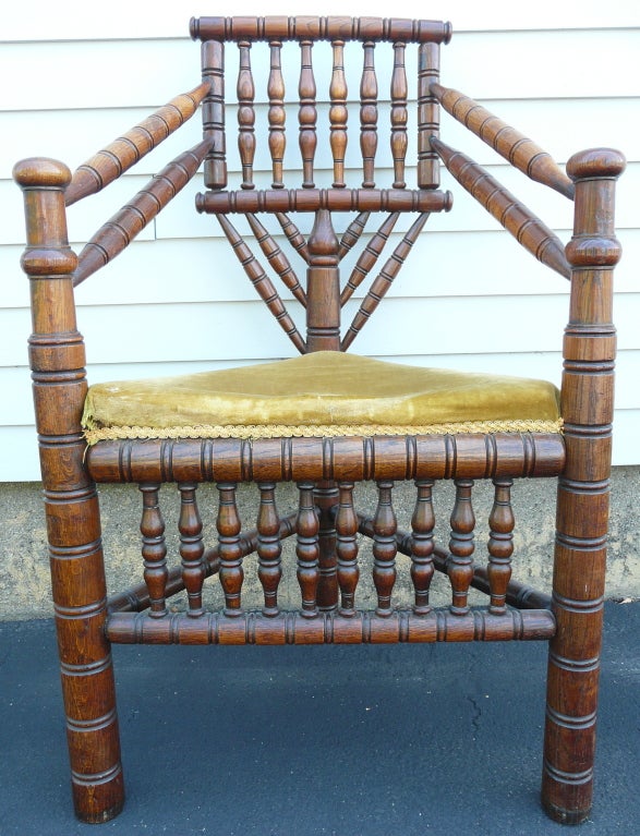 wooden corner chair