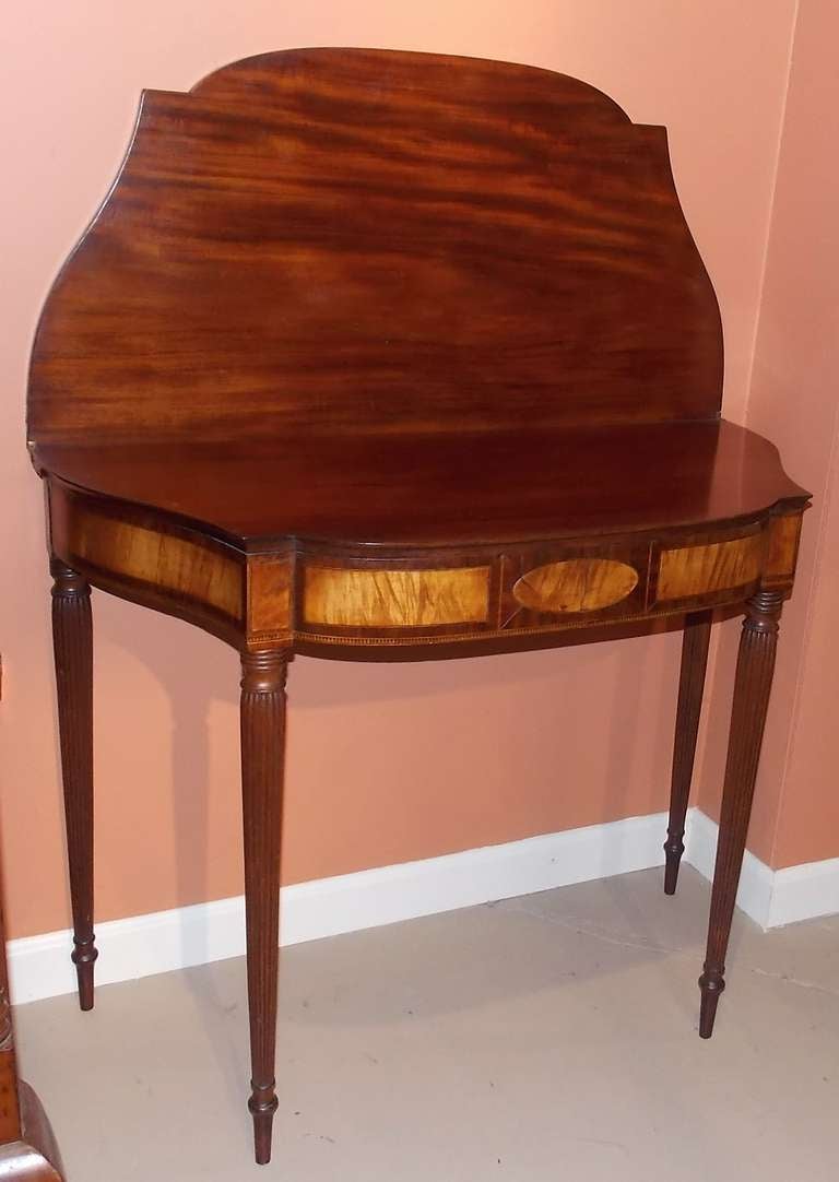 Early 19th c. Seymour Federal Serpentine Card Table 1