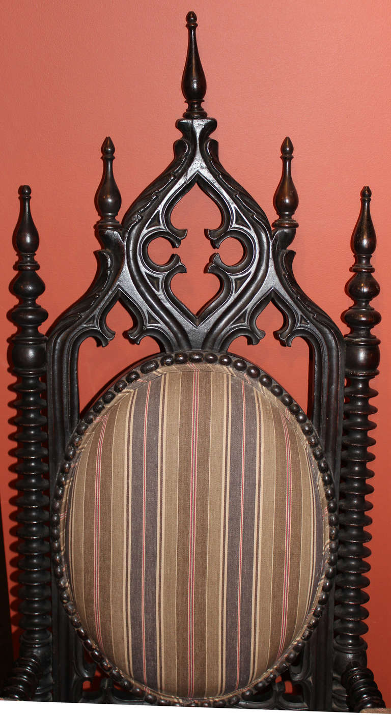 19th Century 19th C Gothic Revival Arm Chairs