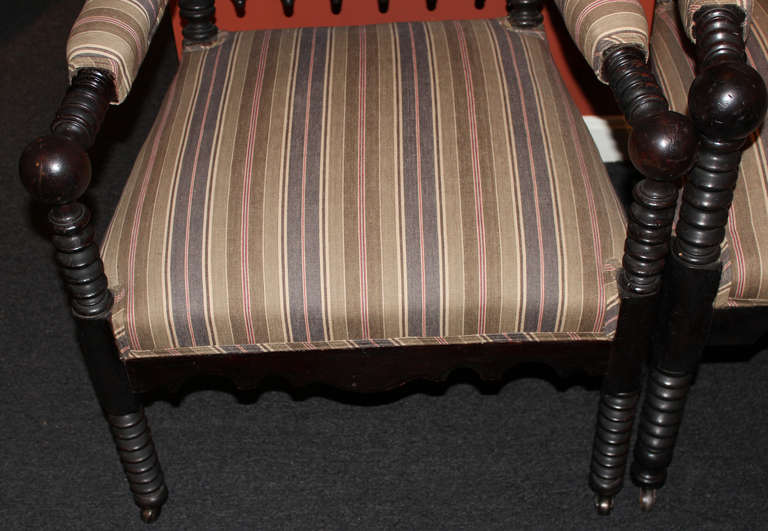 19th C Gothic Revival Arm Chairs 2