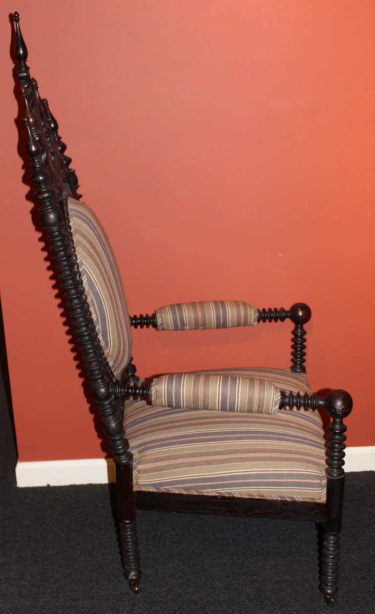 19th C Gothic Revival Arm Chairs 4