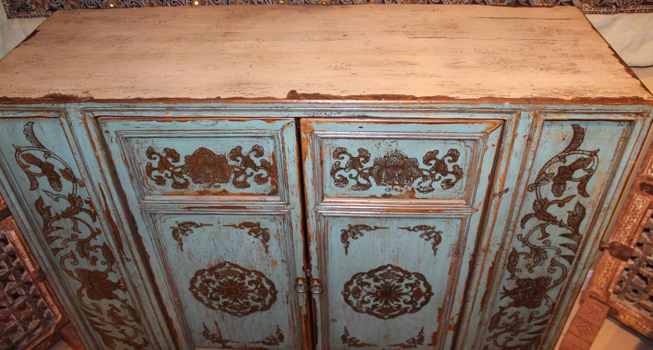 Chinese Paint Decorated Two Door Cabinet 2
