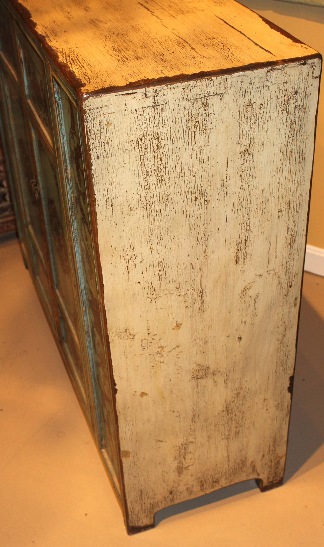Chinese Paint Decorated Two Door Cabinet 4