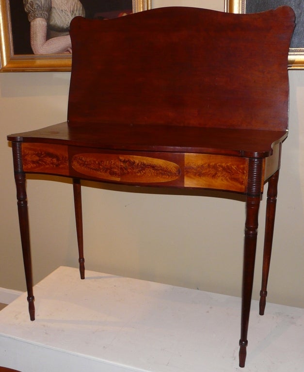 Federal Sheraton Mahogany & Flame Birch Card Table