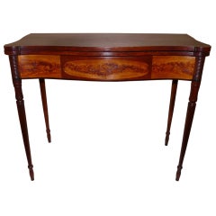 Federal Sheraton Mahogany & Flame Birch Card Table