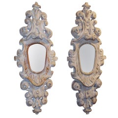 Great Pair of Carved Pine Garniture Mirrors