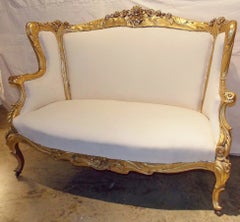 Karpen Brothers Art Nouveau Carved & Gilded Settee or Sofa c. 1900
