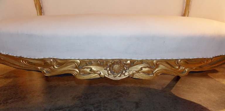 Karpen Brothers Art Nouveau Carved & Gilded Settee or Sofa c. 1900 1