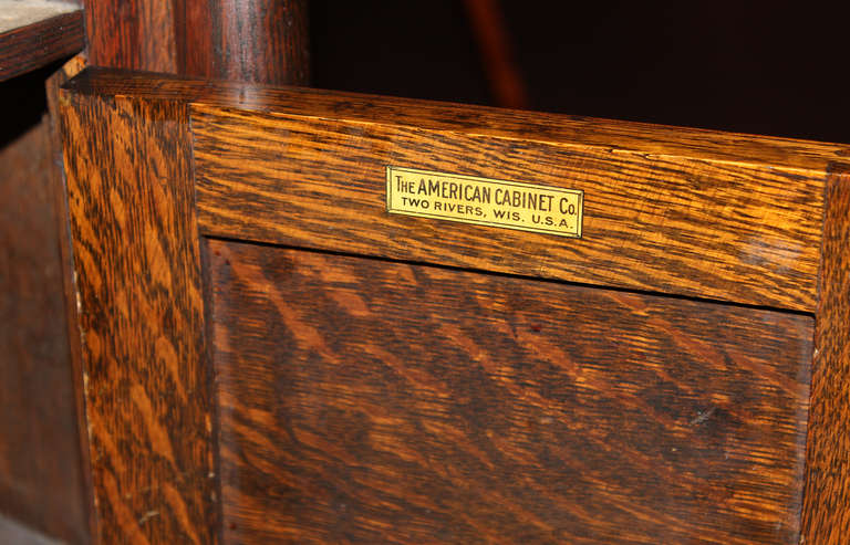 Early 20th C American Cabinet Company Oak Dental Cabinet 2